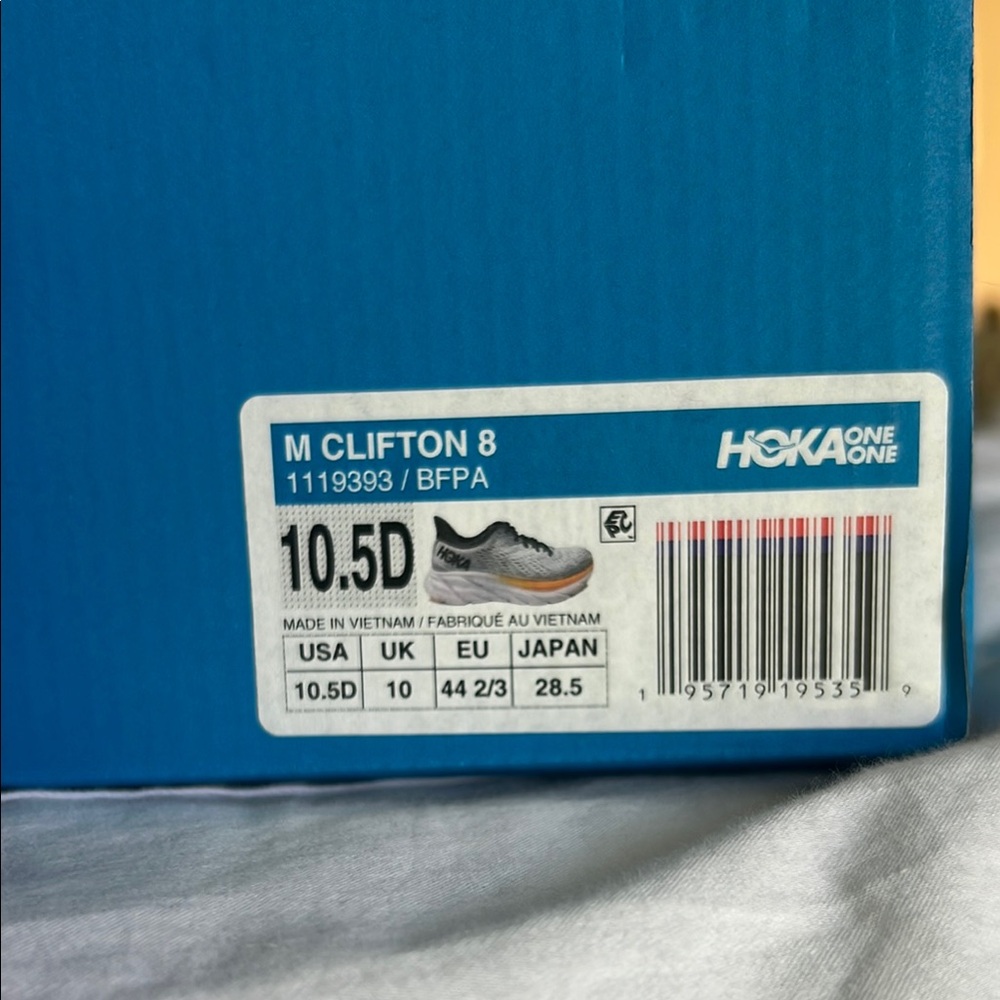 Hoka One One Clifton 8 Shoes - Blue Box
